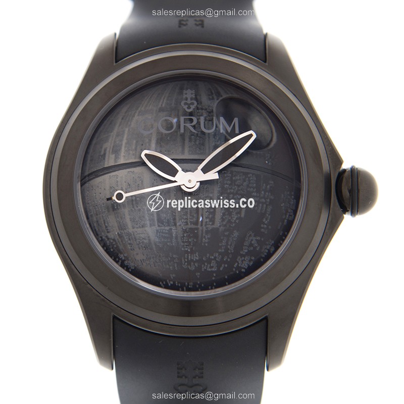 Corum Bubble Replica - Automatic - Steel Case - Black Dial - Rubber Strap