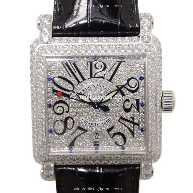 Franck Muller 10000 H SC D CD Replica - Automatic - White Gold Case - Diamond Bezel - Luxury Replica COLOR DREAMS Watch