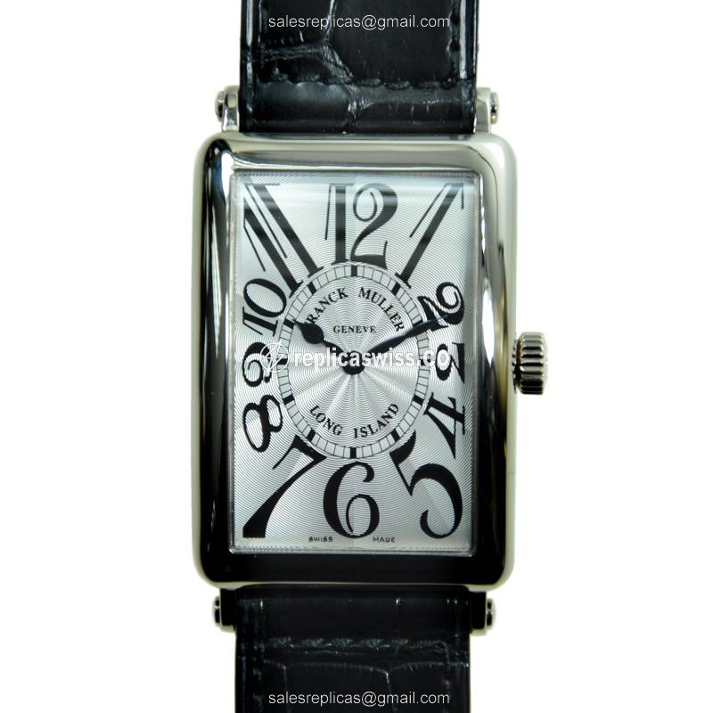 Franck Muller 1000 SC LONG ISLAND - Auto 18kt White Gold - Silver Dial - Black Alligator Buckle