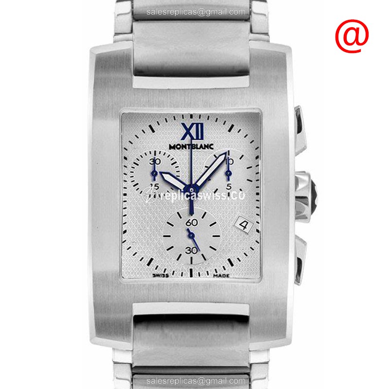Mont Blanc 101561 PROFILE Replica - Quartz - Stainless Steel Case - Silver Dial - Silver Strap