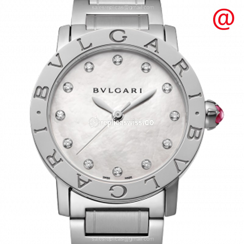 Bulgari 101888 Automatic Steel Watch - White Dial - Silver Clasp - Genuine Replica - Luxury Replica BULGARI Watch
