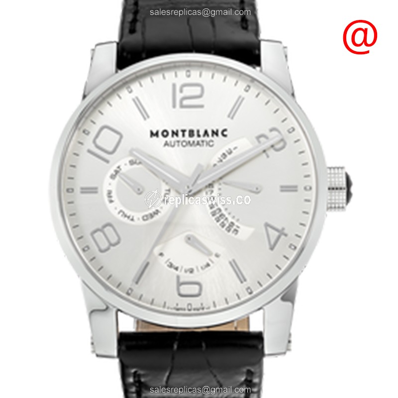 Mont Blanc Timewalker Replica - Automatic - Steel - Silver Dial - Luxury Replica TIMEWALKER Watch