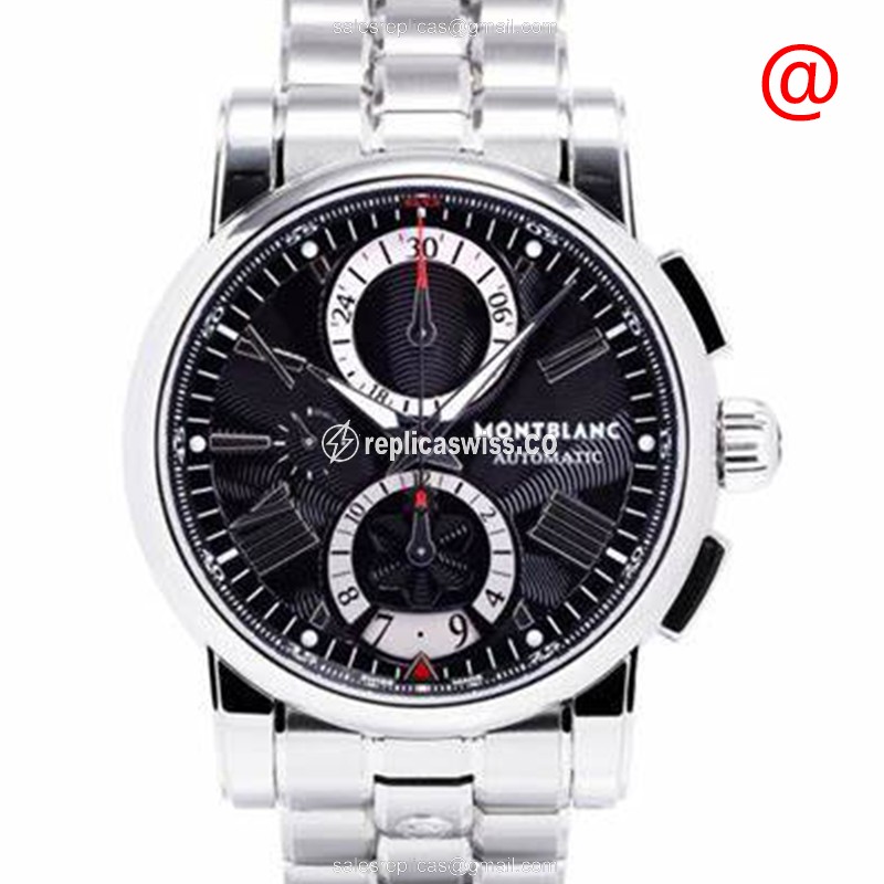 Mont Blanc STAR Automatic - Steel Case - Black Dial - Silver Steel Clasp