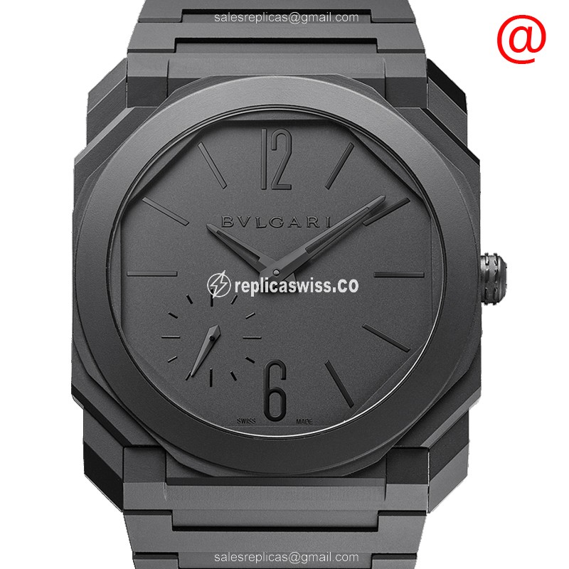 Bulgari 103077 OCTO Replica - Automatic - Ceramic Case - Black Dial - Black Ceramic Strap