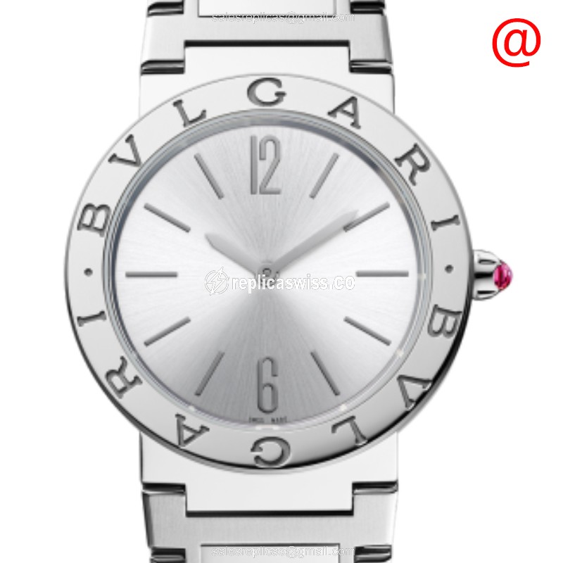 Bulgari 103575 Quartz Replica - Silver Dial - Steel Case & Band - Clasp - Luxury Replica BULGARI Watch
