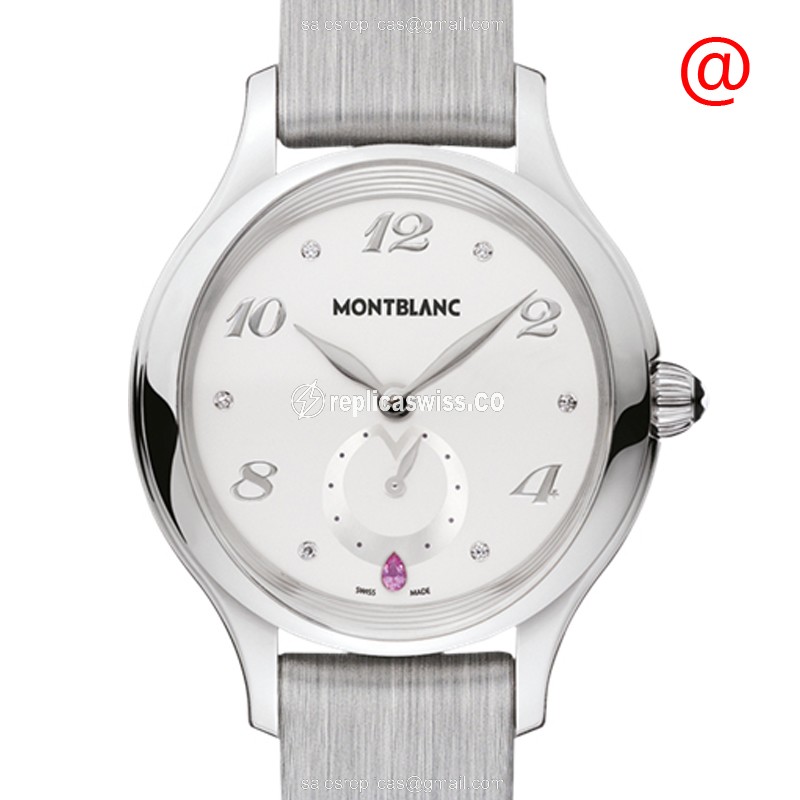 Mont Blanc 107335 Replica - TAG Heuer Monaco - Quartz - Steel Case - White Dial - Grey Leather Strap