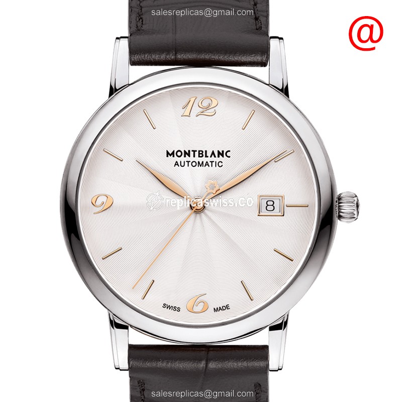 Mont Blanc STAR CLASSIQUE - Automatic - Stainless Steel - Silver Dial - Black Leather Strap