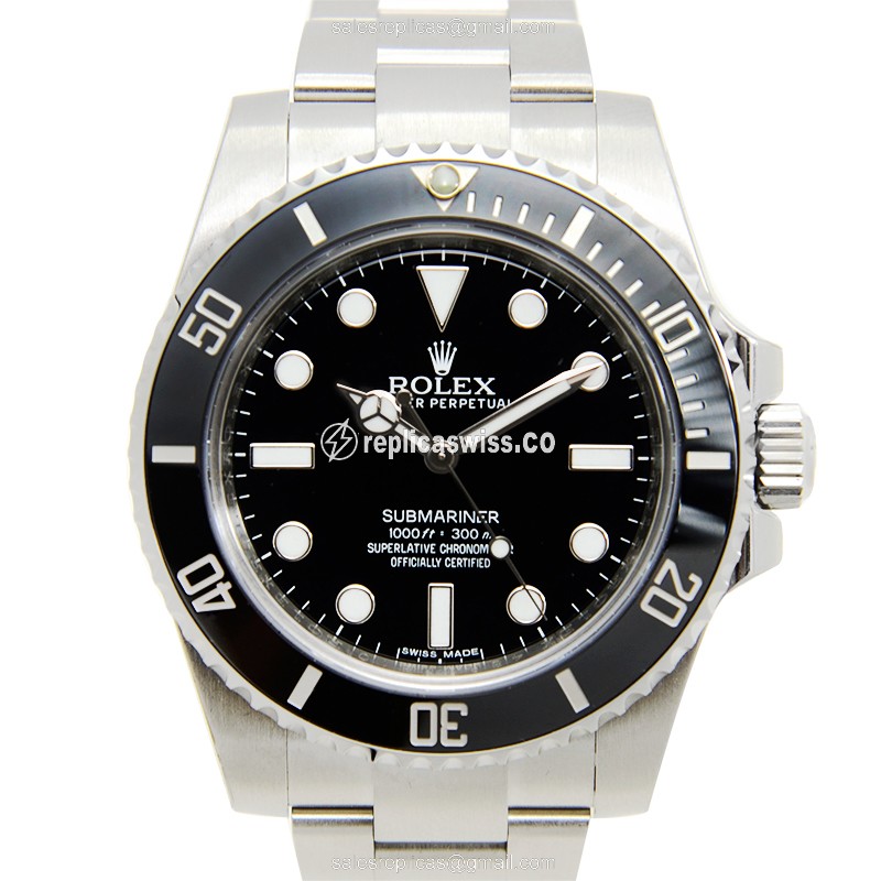Rolex Submariner Replica - Automatic - Steel - Black Dial - Silver Strap - Luxury Replica SUBMARINER Watch