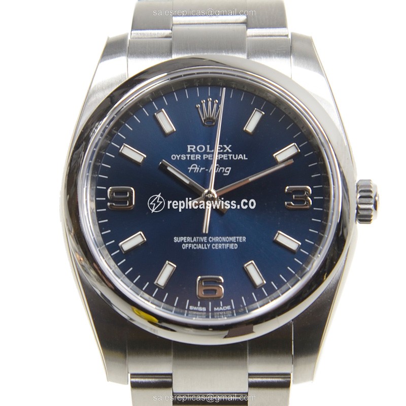 Rolex OYSTER PERPETUAL Replica - Automatic, Blue Dial, Silver Steel Strap