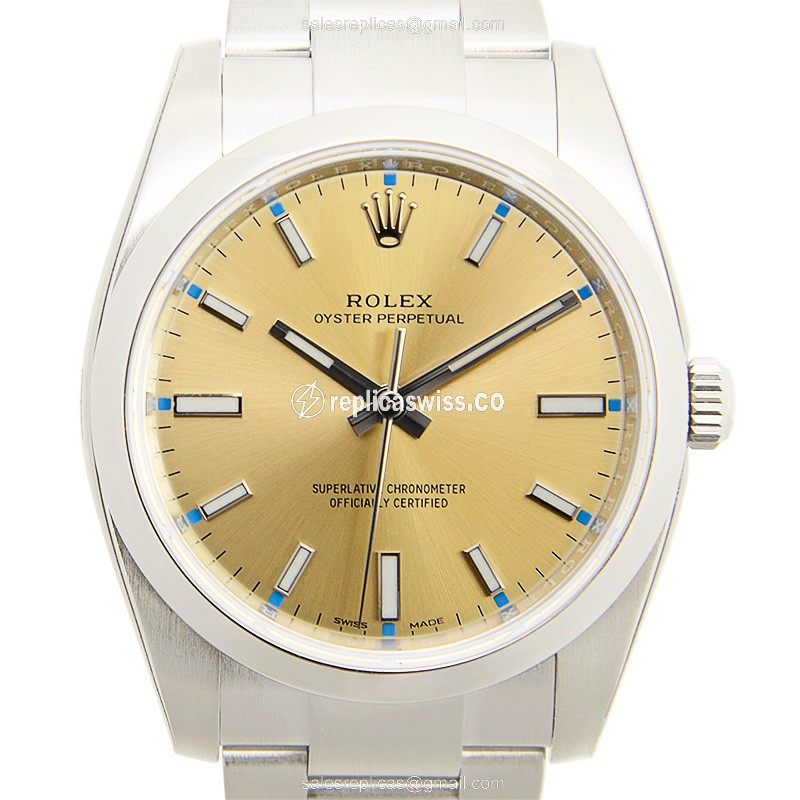 Rolex OYSTER PERPETUAL Automatic - Gold - Steel Case, Silver Clasp - Luxury Replica OYSTER PERPETUAL Watch