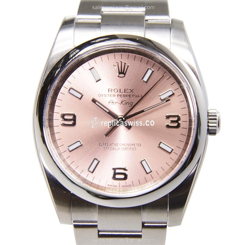 Rolex 114200PKAR369 Replica - Auto - Pink Dial - Steel Case - Silver Strap - Luxury Replica OYSTER PERPETUAL Watch