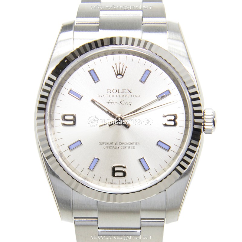 Rolex OYSTER PERPETUAL Automatic - White Dial on Silver Steel Strap - Luxury Replica OYSTER PERPETUAL Watch