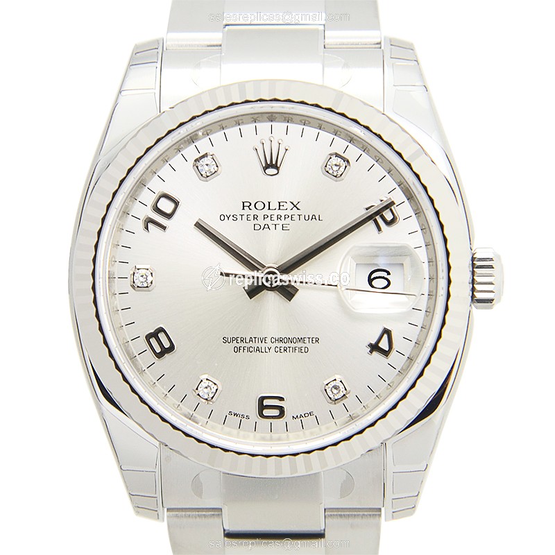 Rolex Datejust Replica - Automatic - White Gold Case - Silver Dial, Steel Strap