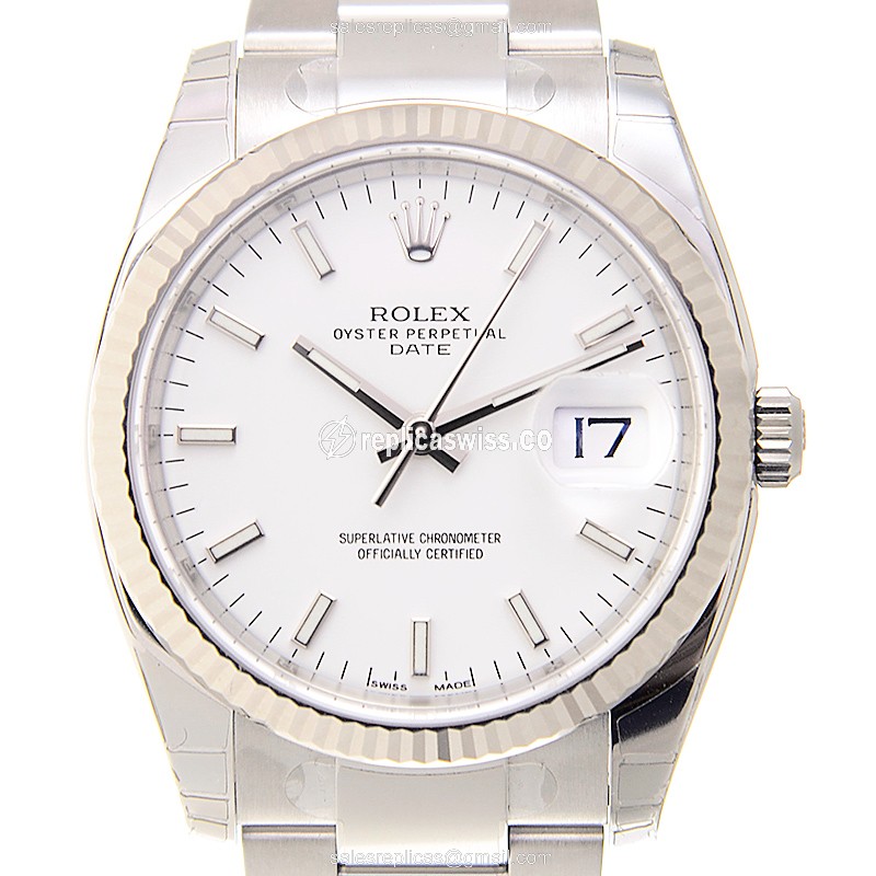 Rolex DATEJUST Replica - Automatic - White Gold & Steel - Silver Dial - Steel Strap