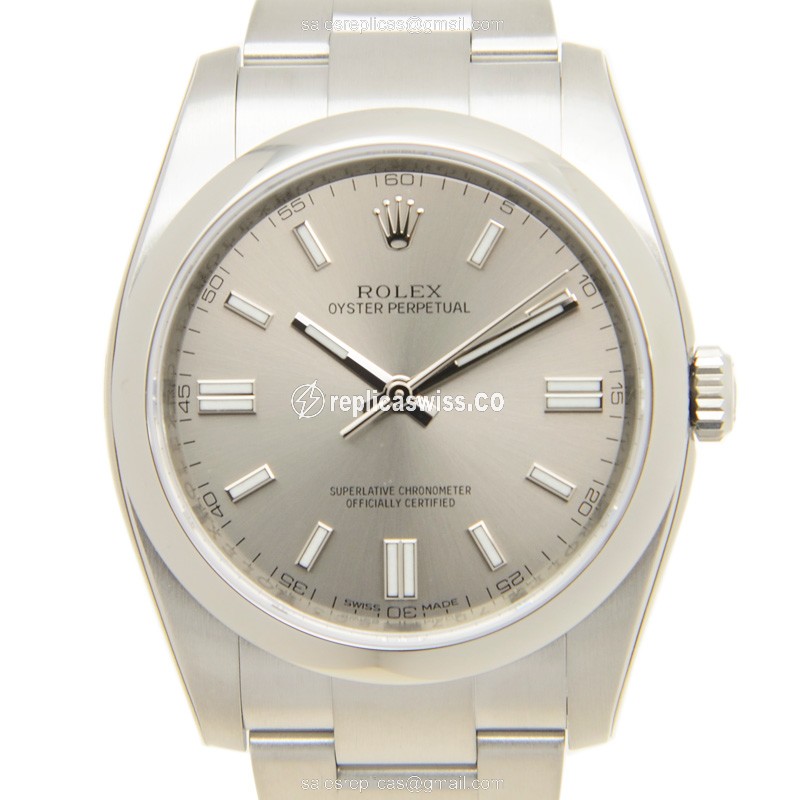 Rolex 116000GY OYSTER Rep. - Automatic - Steel Case - Gray Dial - Silver Band - Luxury Replica OYSTER PERPETUAL Watch