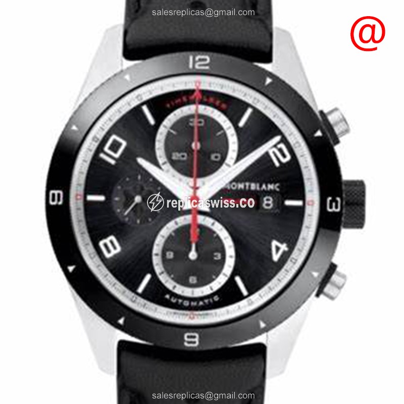 Mont Blanc Timewalker Replica - Automatic - Steel - Black Dial - Luxury Replica TIMEWALKER Watch