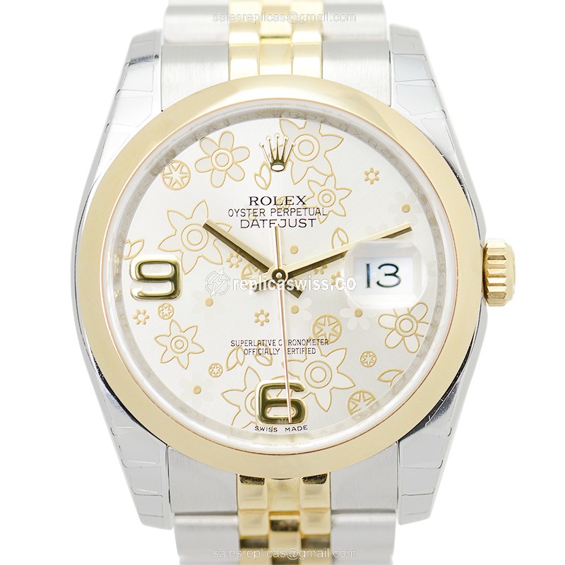 Rolex DATEJUST Replica - Automatic - 18kt Gold & Steel - Silver Dial - Steel Clasp - Luxury Replica DATEJUST Watch