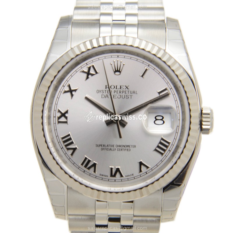 Rolex DATEJUST Replica - Automatic - Steel Case, Silver Dial, Silver Clasp - Luxury Replica DATEJUST Watch