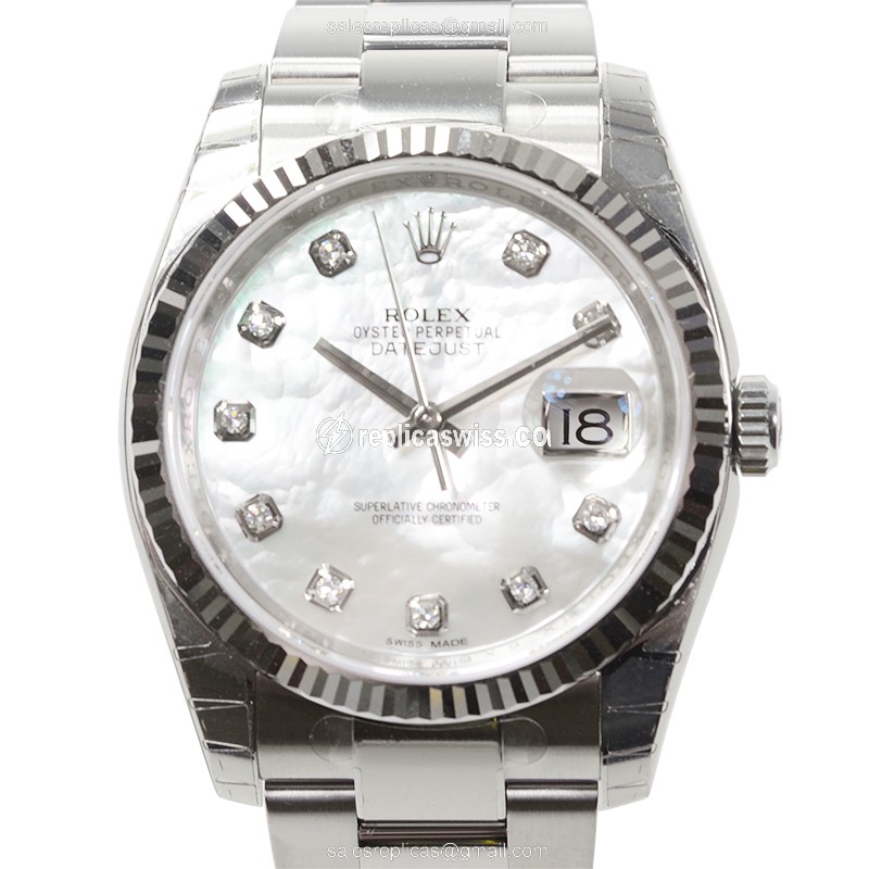 Rolex Datejust Replica - Automatic - White Dial, Silver Clasp, Steel Strap