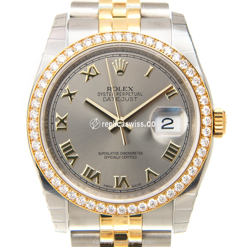 Rolex Datejust Replica - Automatic - Gold & Steel - Gray Dial