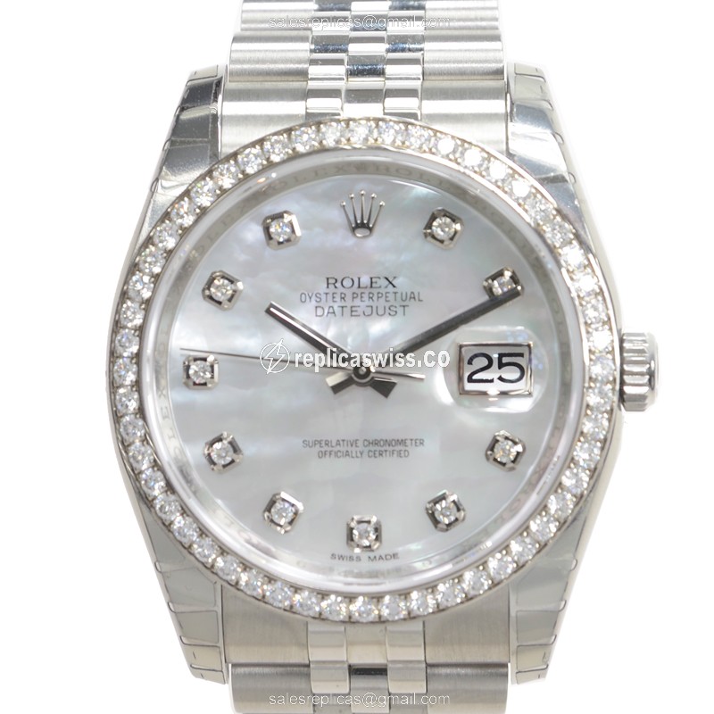 Rolex Datejust Replica - Automatic - White Gold - Steel Case, Silver Dial