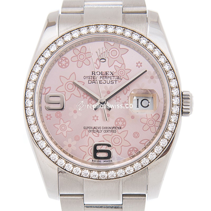 Rolex 116244PKFLO_O DATEJUST Automatic Stainless Steel & Diamonds - Luxury Replica DATEJUST Watch