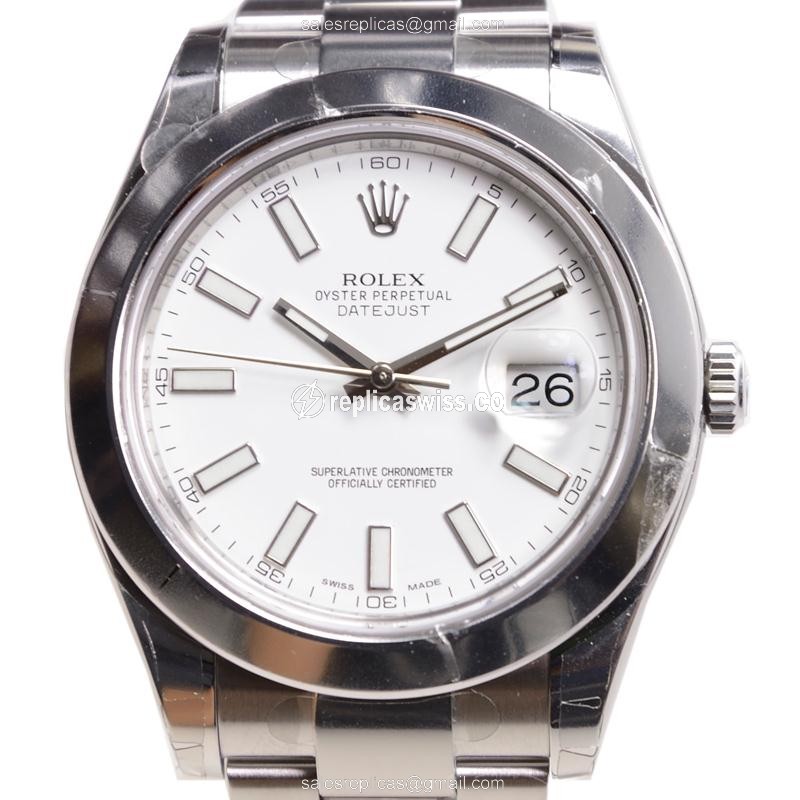 Rolex Datejust Replica - Automatic - Stainless Steel - White Dial - Silver Strap - Luxury Replica DATEJUST Watch