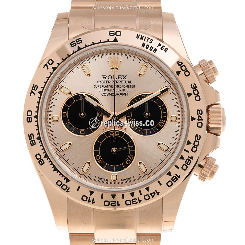 Rolex Daytona 116505-0016 Replica - Automatic - 18kt Rose Gold - Gold Dial - Luxury Replica DAYTONA Watch
