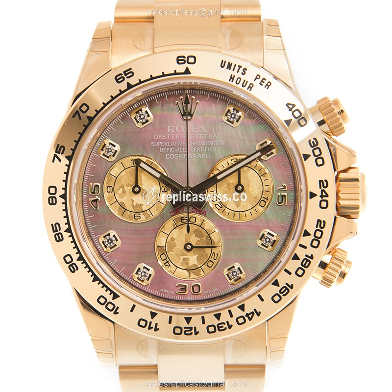Rolex Daytona Replica - 18kt Gold - Automatic - Black - Gold Strap - Luxury Replica DAYTONA Watch