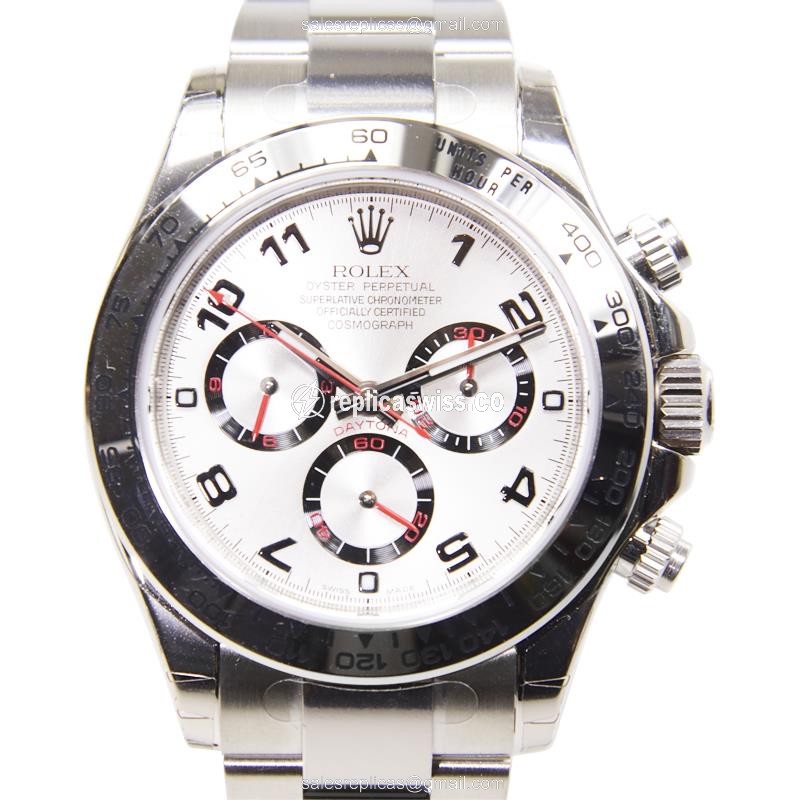 Rolex Daytona Replica - Automatic - 18kt Gold - Silver Dial - Clasp - Luxury Replica DAYTONA Watch