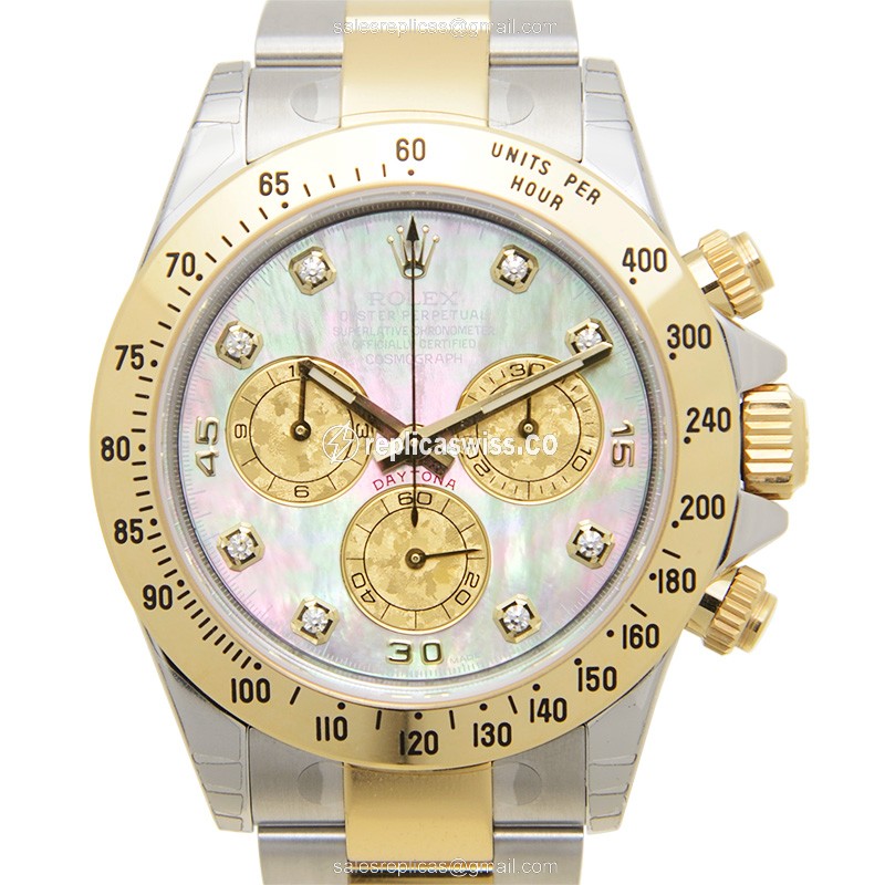 Rolex Daytona Replica - Automatic - Gold/Steel - Silver Dial - Luxury Replica DAYTONA Watch