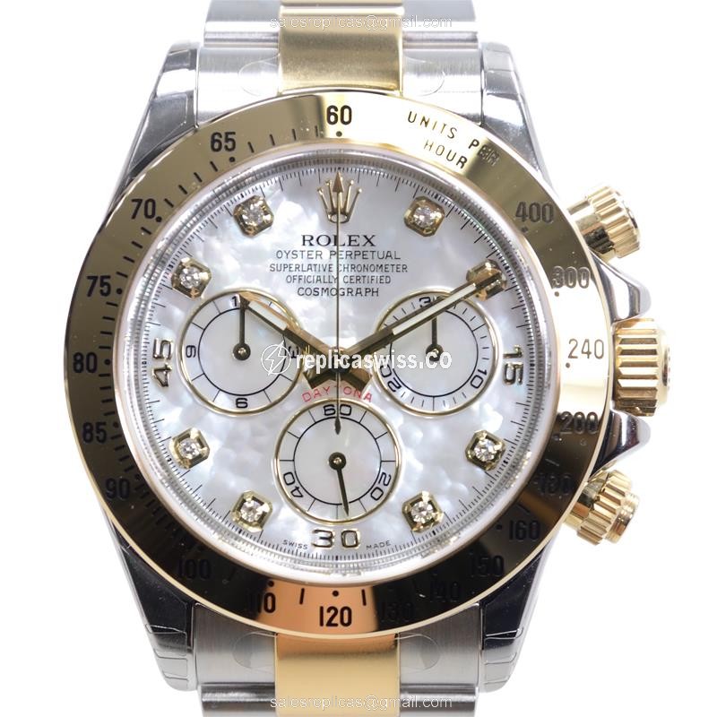Rolex Daytona Replica - Automatic - 18kt Gold & Steel - White Dial