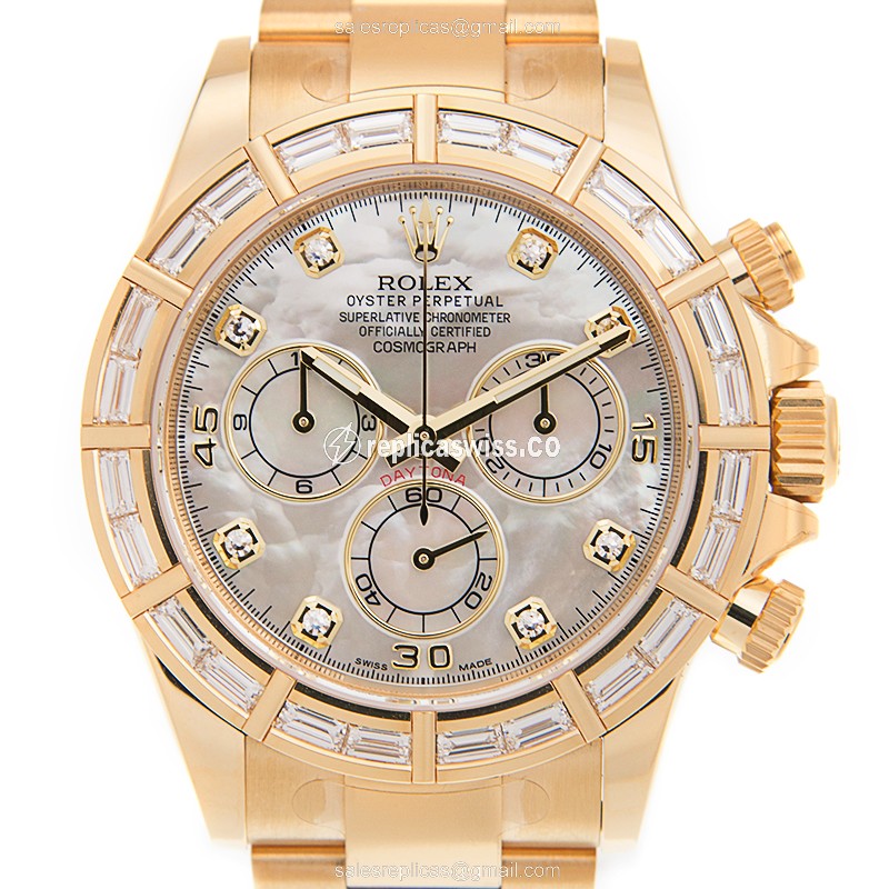 Rolex Daytona Replica - Gold Case - Diamond Bezel - Automatic Movement