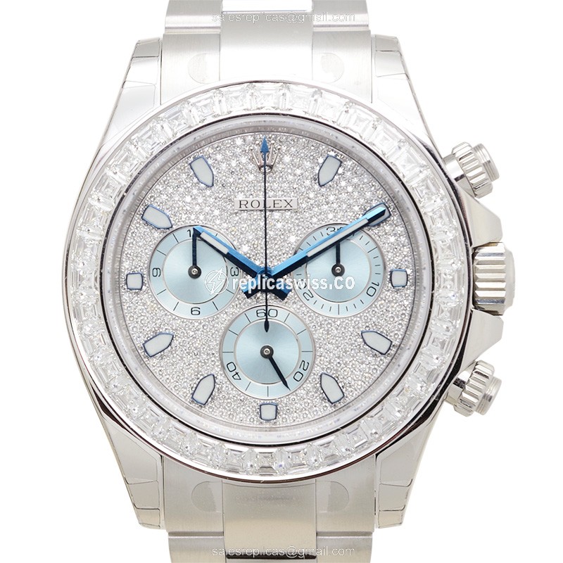 Rolex Daytona Replica - Automatic - 950 Platinum - Blue Dial on Silver Strap