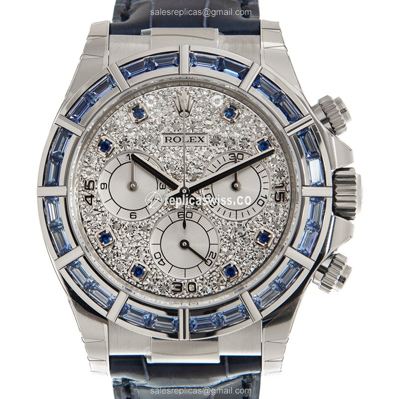 Rolex Daytona Replica - Sapphire Case - Blue Dial - Automatic - 18kt Gold