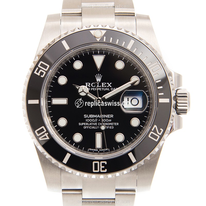 Rolex Submariner Replica - Automatic - Steel - Black Dial | Clasp - Silver Strap
