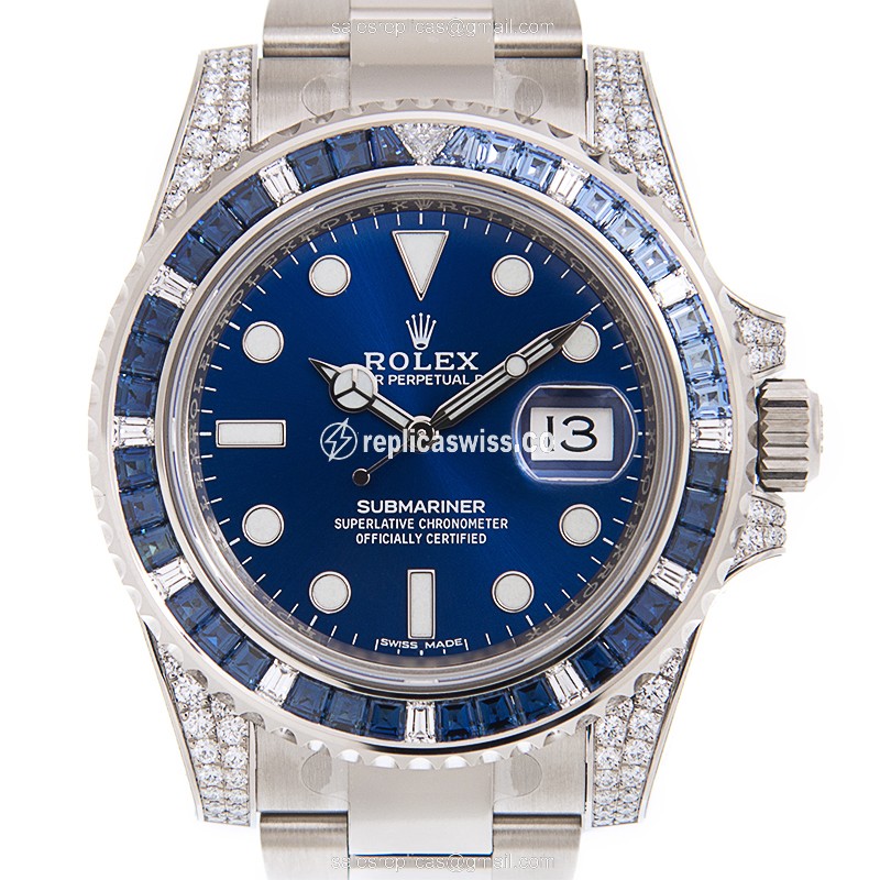 Rolex Submariner Replica - Automatic - Sapphire Case - Blue Dial, Silver Clasp - Luxury Replica SUBMARINER Watch