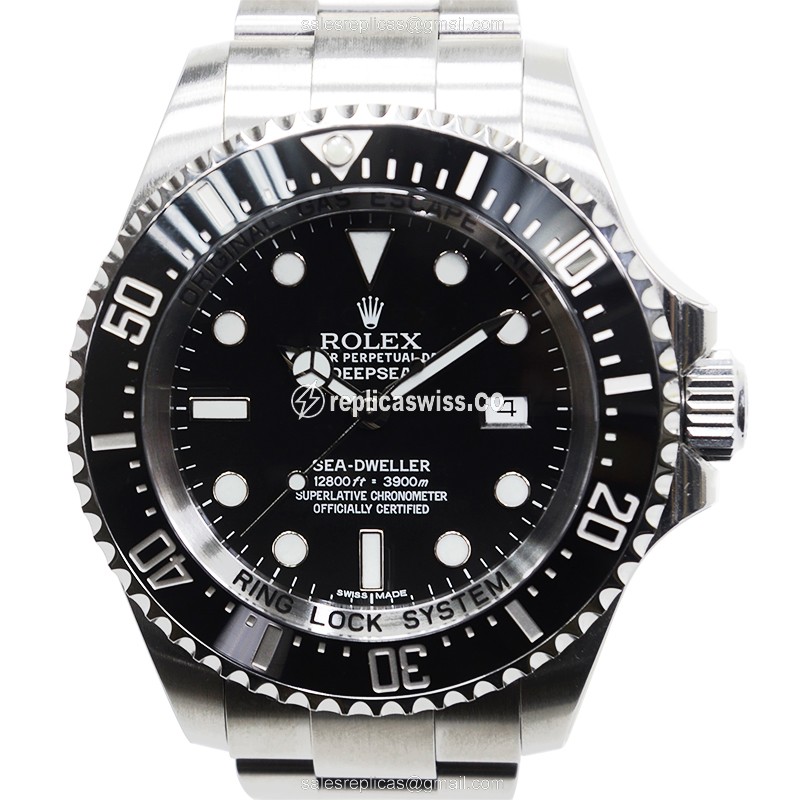 Rolex 116660 SEA-DWELLER Replica - Automatic - Steel - Black - Silver Clasp - Luxury Rolex Replica Watch