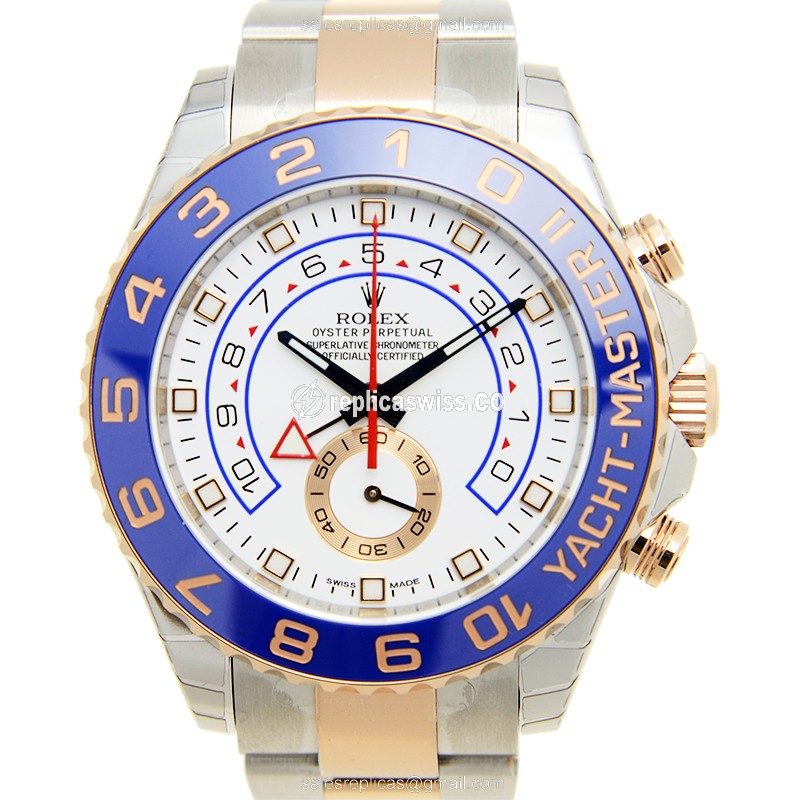 Rolex Yacht-Master II Watch - Auto - Rose Gold - White - Luxury Replica YACHT MASTER II Watch