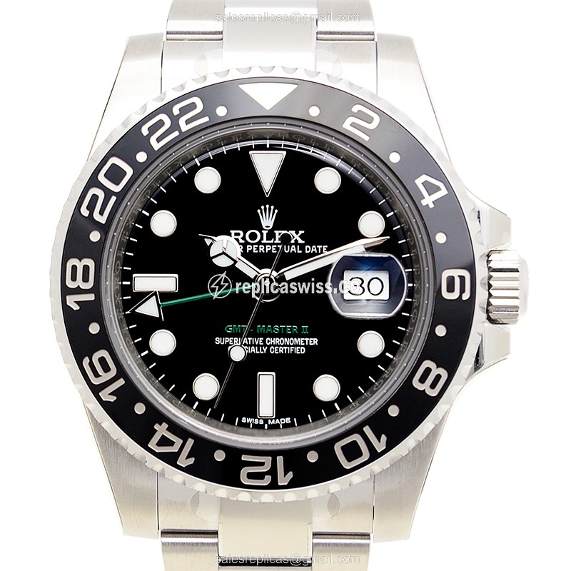 Rolex 116710LN Replica - Automatic | Steel Case | Black Dial | Silver Clasp | Steel Strap - Luxury Rolex Watch