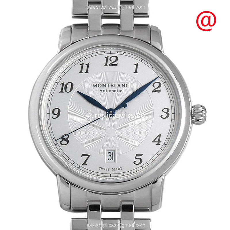 Mont Blanc STAR Legacy Replica - Automatic - Stainless Steel - Silver Dial - Steel Strap - Luxury Replica STAR LEGACY Watch