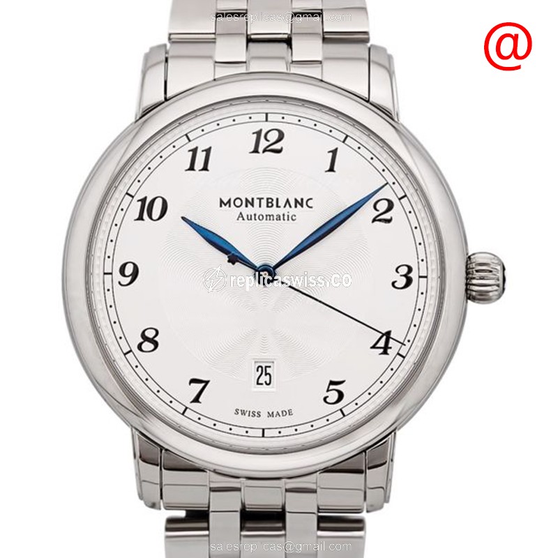 Mont Blanc STAR LEGACY Replica - Automatic - Steel Case - Silver Dial - Silver Strap - Luxury Replica STAR LEGACY Watch