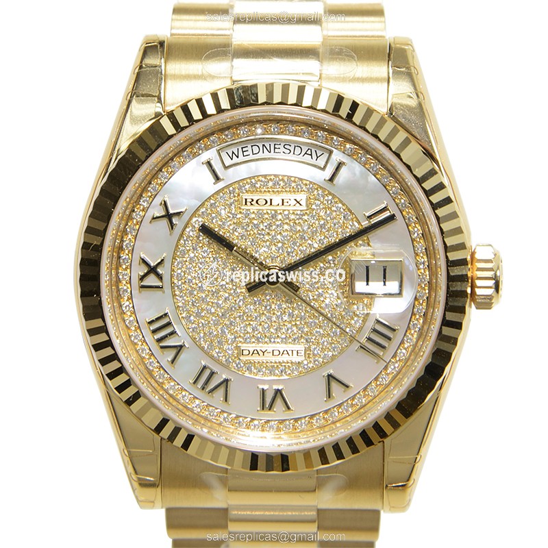 Rolex DAY-DATE Replica - Automatic - Gold Case - Dial: Gold - Gold Clasp - Gold Strap
