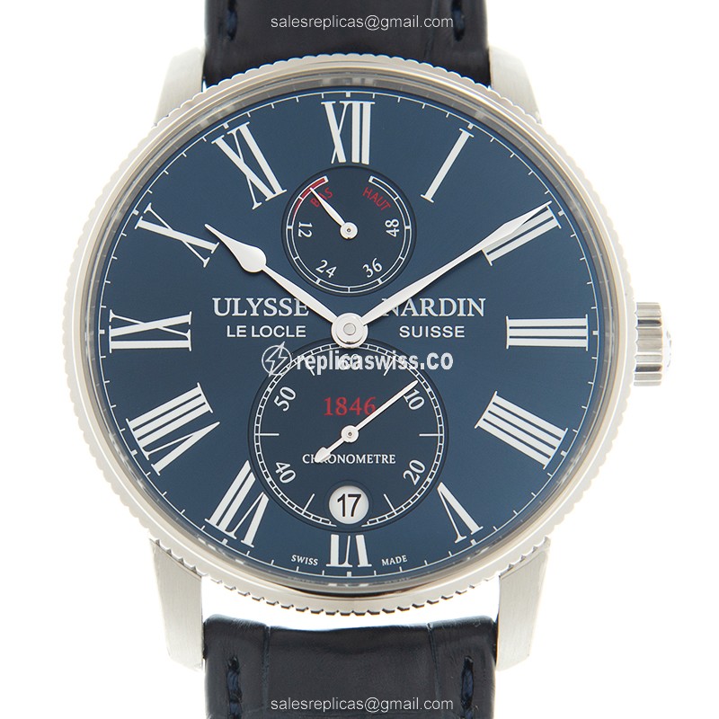 Ulysse Nardin 1183-310/43 MARINE - Automatic - Blue Dial - Steel - Alligator Blue