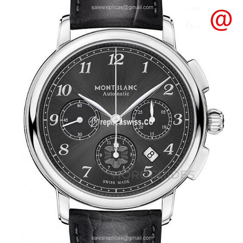 Mont Blanc STAR Legacy Replica - Automatic - Steel Case - Gray Dial - Alligator Strap Grey Clasp