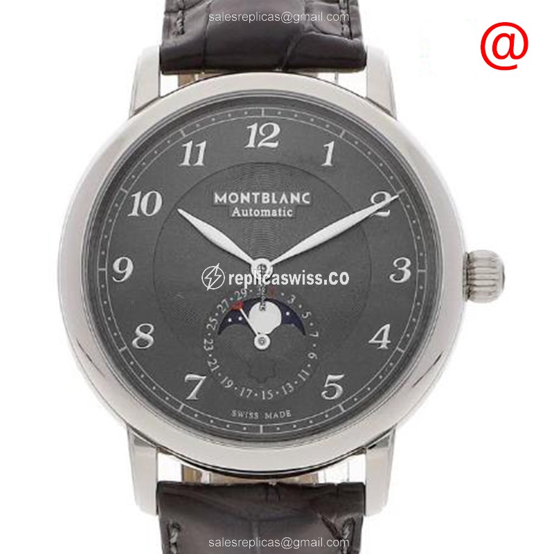 Mont Blanc 118518 STAR LEGACY - Automatic - Steel Case - Gray Dial - Grey Alligator Buckle