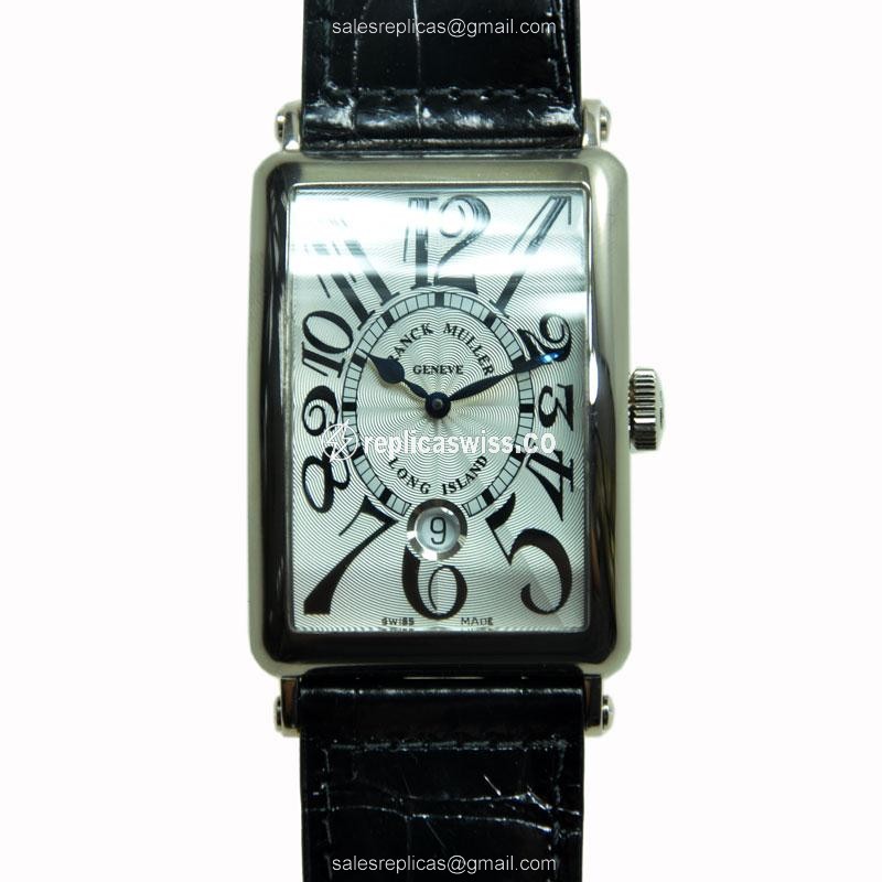 Franck Muller 1200SCDTOG Replica - Automatic - 18kt White Gold - Silver Dial, Black Alligator Strap