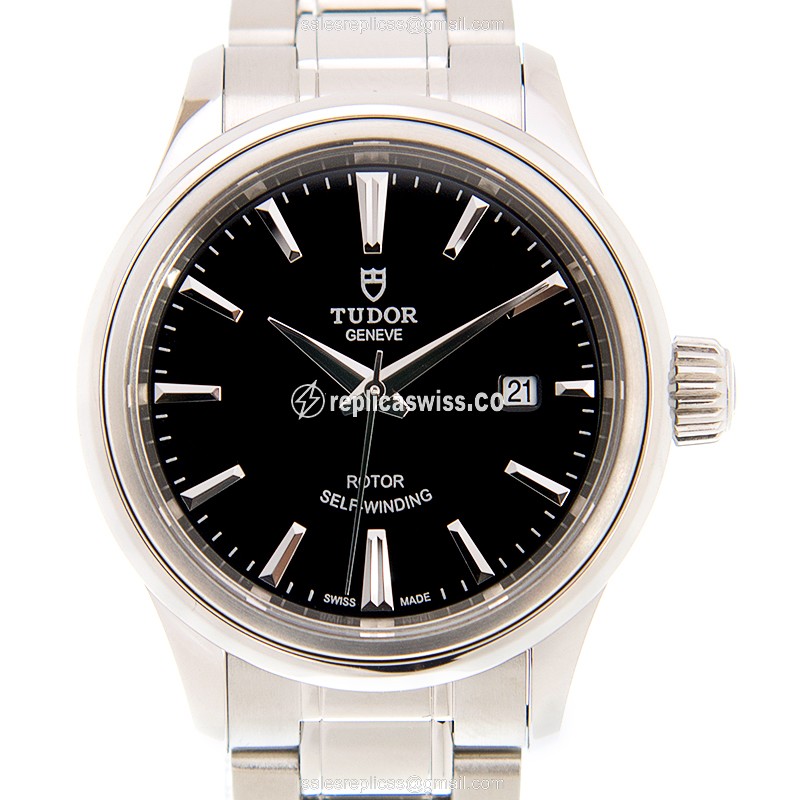 Tudor 12100 Replica Watch - Automatic - Steel - Black Dial