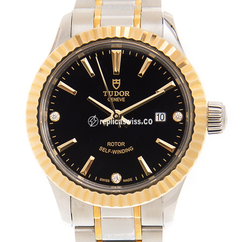 Tudor Style Replica Watch - Automatic - Gold/Steel - Black - Luxury Replica STYLE Watch