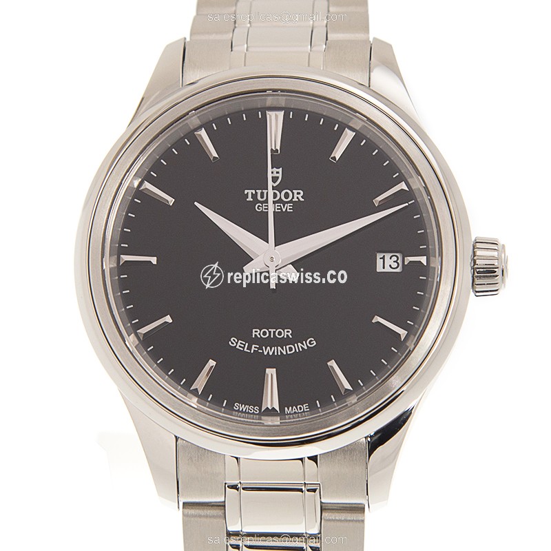 Tudor 12300-65030-BK Automatic Steel Case Black Dial Silver Steel Clasp - Luxury Replica STYLE Watch